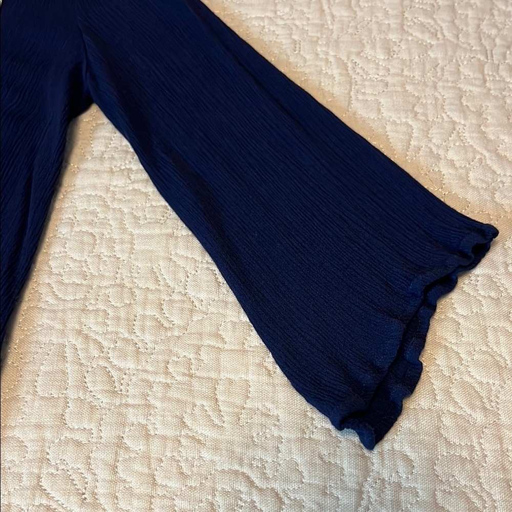 CM Callie Mac Women’s Size Small Blue Relaxed Embellished 3/4 Sleeve Blouse - Picture 9 of 9